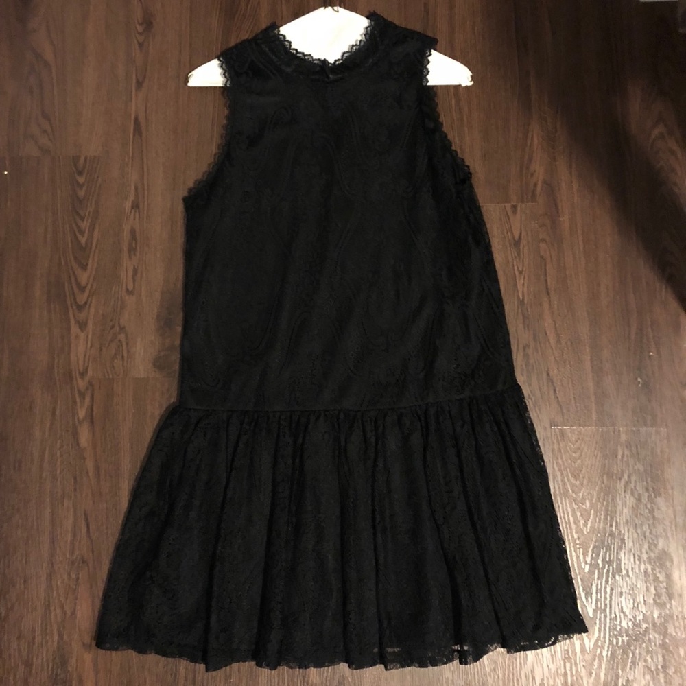 Lace high neck dress